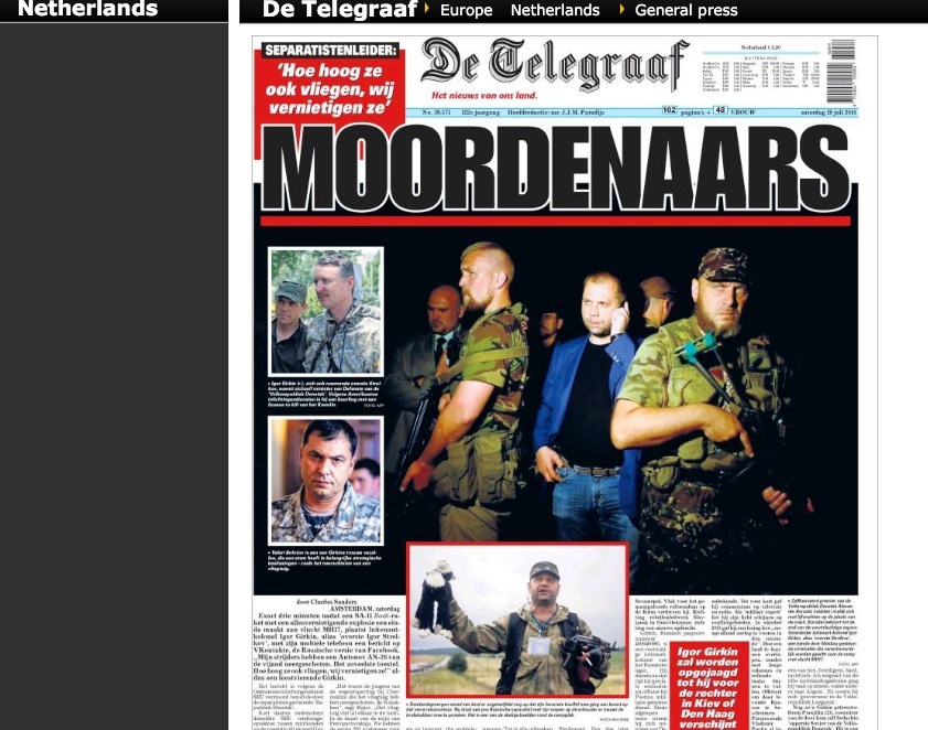 Portada del De Telegraaf holandés