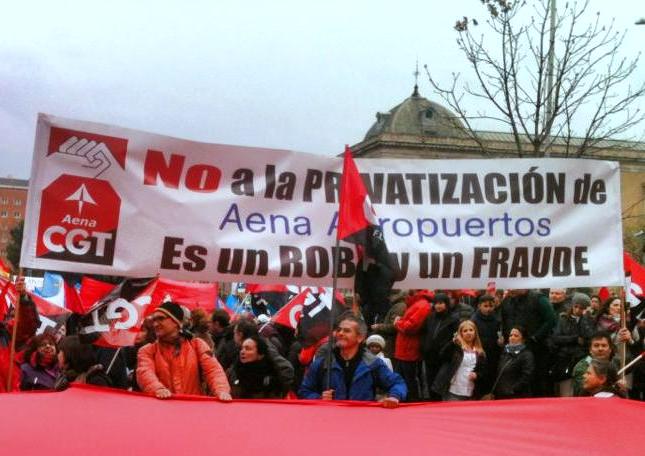 Protesta en Madrid. Fotografía de CGT