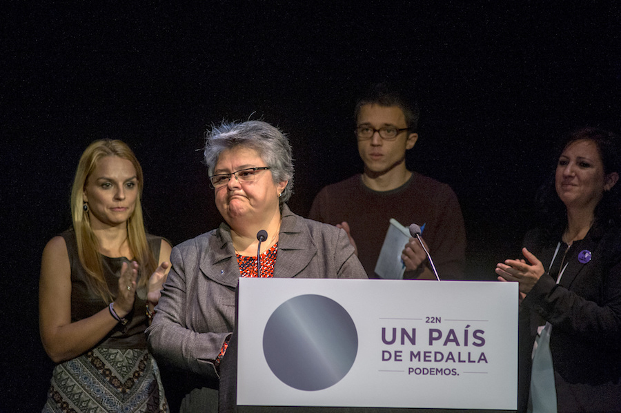 Pilar Vera, en el acto de Podemos 'Un país de medalla'. Fotografía: Podemos en Flickr