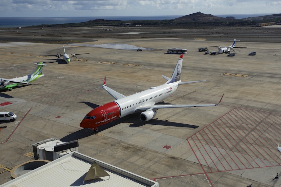 Avión de Norwegian en Gran Canaria.
